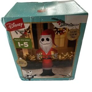 Nightmare Before Christmas Jack Skellington Santa Suit Inflatable 5.5' Gemmy NEW